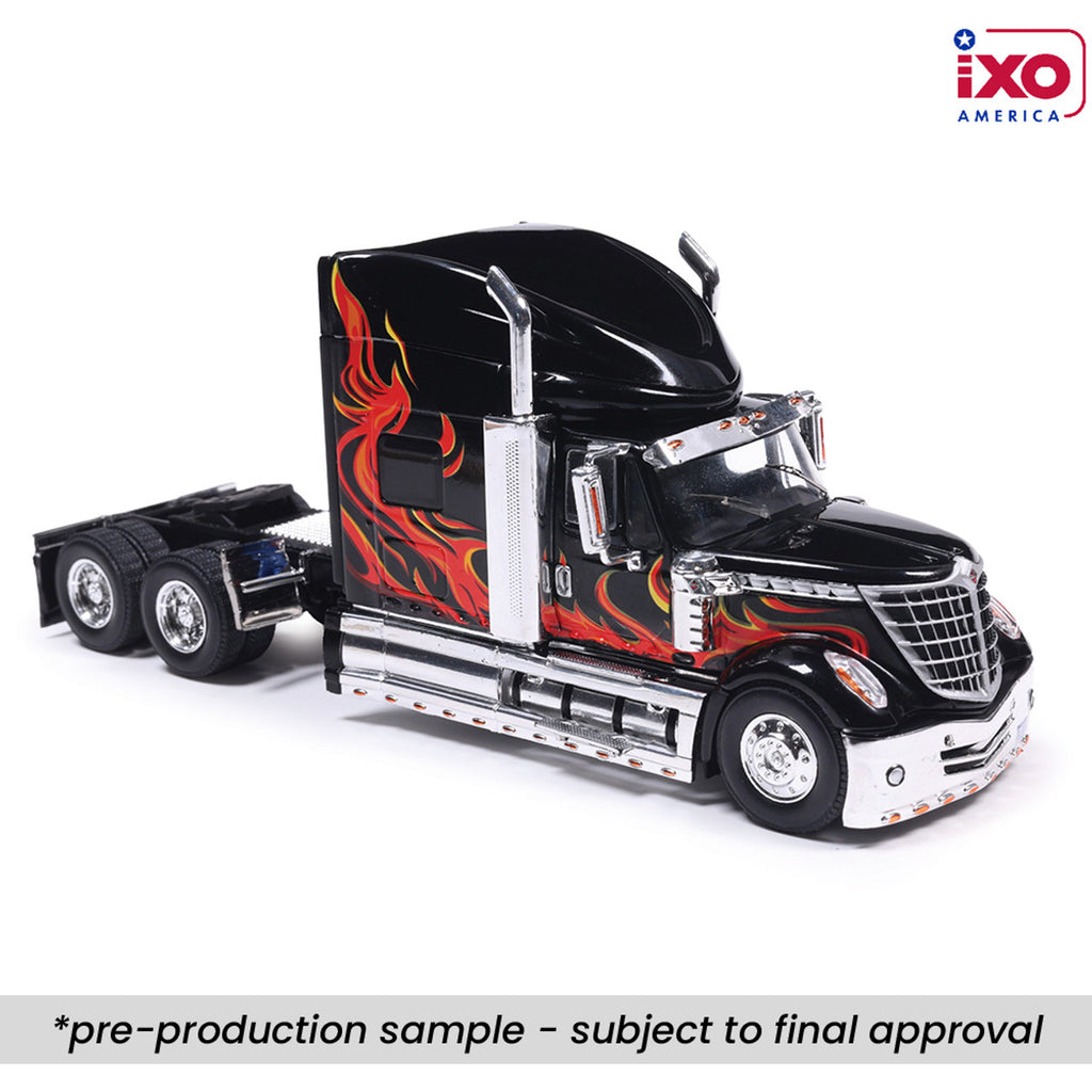 PRE-ORDER 2010 International Lonestar - Black w/ flames Diecast 1:64 Scale Model - IXO U64TR008