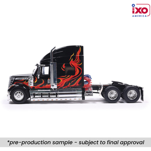 PRE-ORDER 2010 International Lonestar - Black w/ flames Diecast 1:64 Scale Model - IXO U64TR008