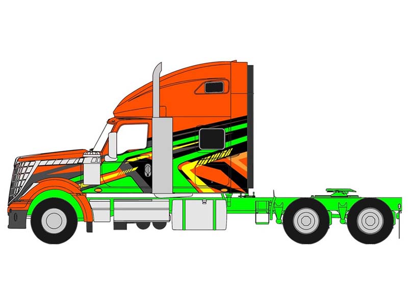 PRE-ORDER 2010 International Lonestar - Orange and Green Diecast 1:64 Scale Model - IXO U64TR019