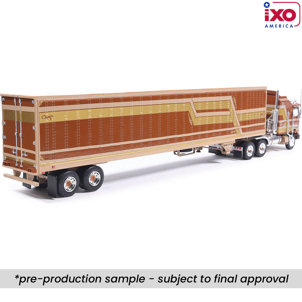 PRE-ORDER 1976 Kenworth K100 Aerodyne - Brown w/ Modern Trailer Diecast 1:64 Scale Model - IXO U64TRTR003M