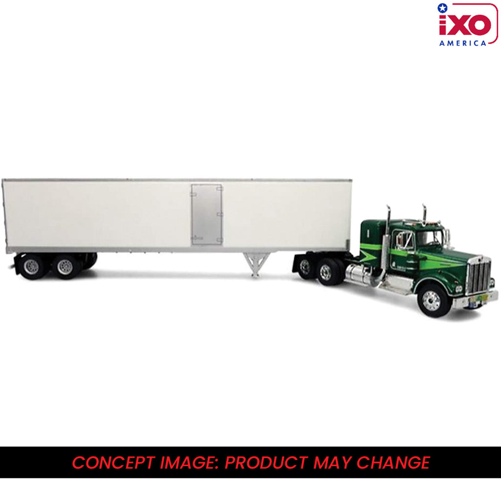PRE-ORDER 1974 Kenworth W-925 - Green w/ White Trailer Diecast 1:64 Scale Model - IXO America U64TRTR006S