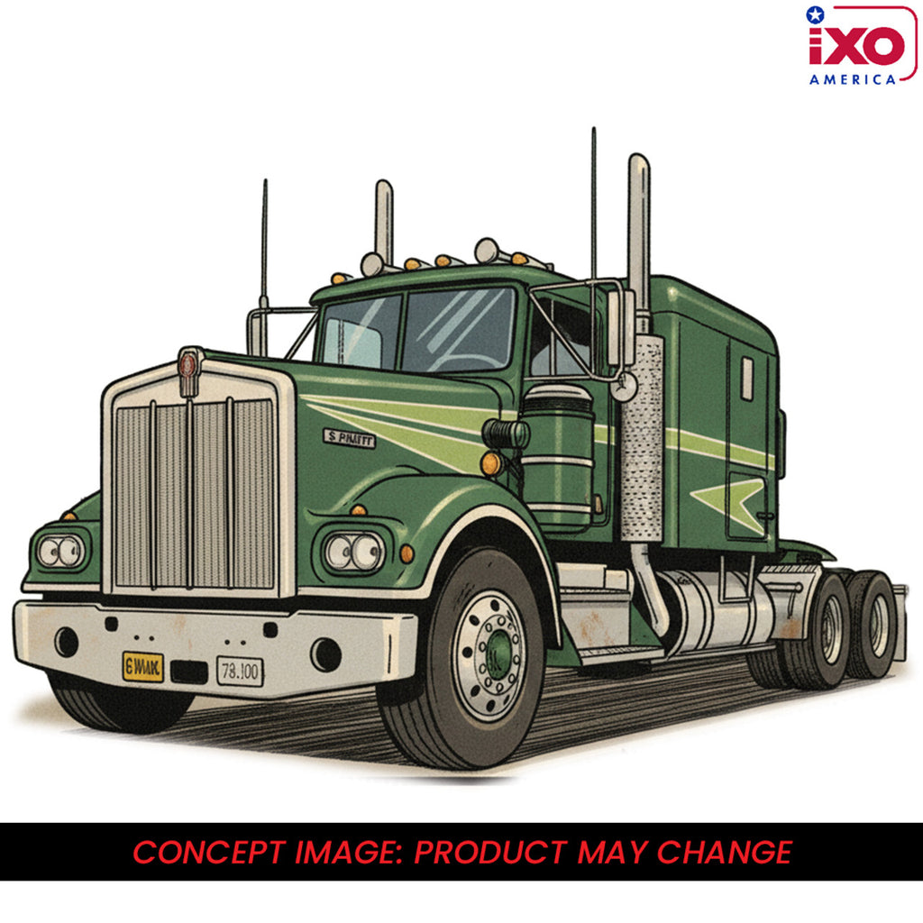 PRE-ORDER 1974 Kenworth W-925 - Green w/ White Trailer Diecast 1:64 Scale Model - IXO America U64TRTR006S