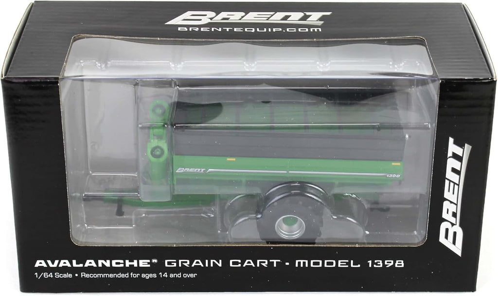 Brent 1398 Grain Cart w/ Flotation Tires - Green Diecast 1:64 Scale Model - SpecCast UBC062