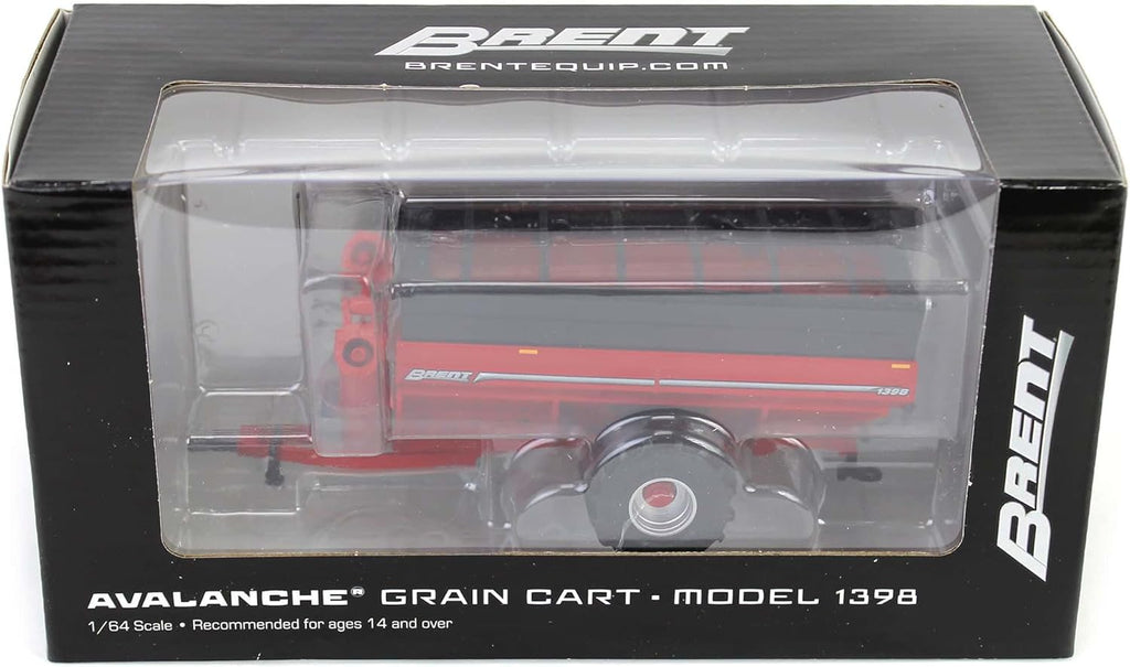 Brent 1398 Grain Cart w/ Flotation Tires - Red Diecast 1:64 Scale Model - SpecCast UBC063