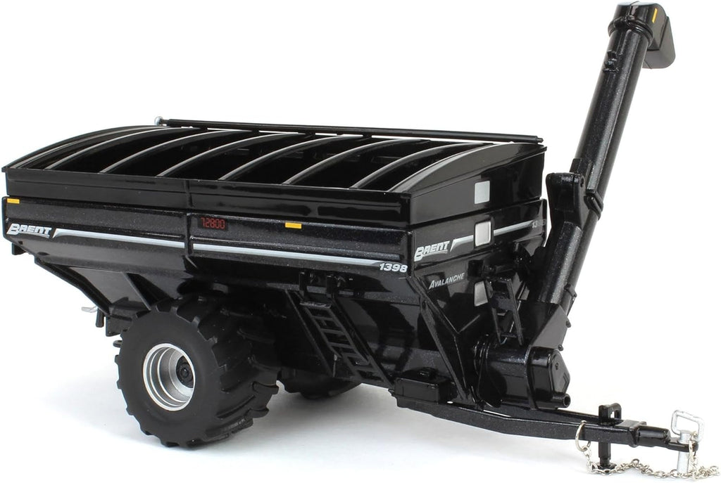 Brent 1398 Grain Cart w/ Flotation Tires - Metallic Black Diecast 1:64 Scale Model - SpecCast UBC064