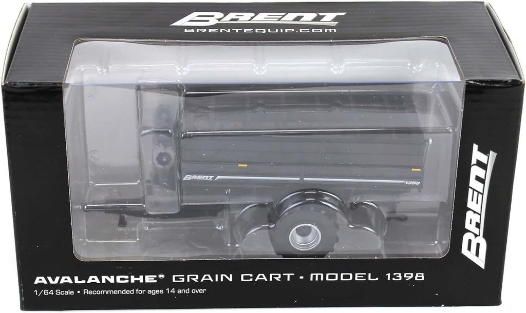 Brent 1398 Grain Cart w/ Flotation Tires - Metallic Black Diecast 1:64 Scale Model - SpecCast UBC064