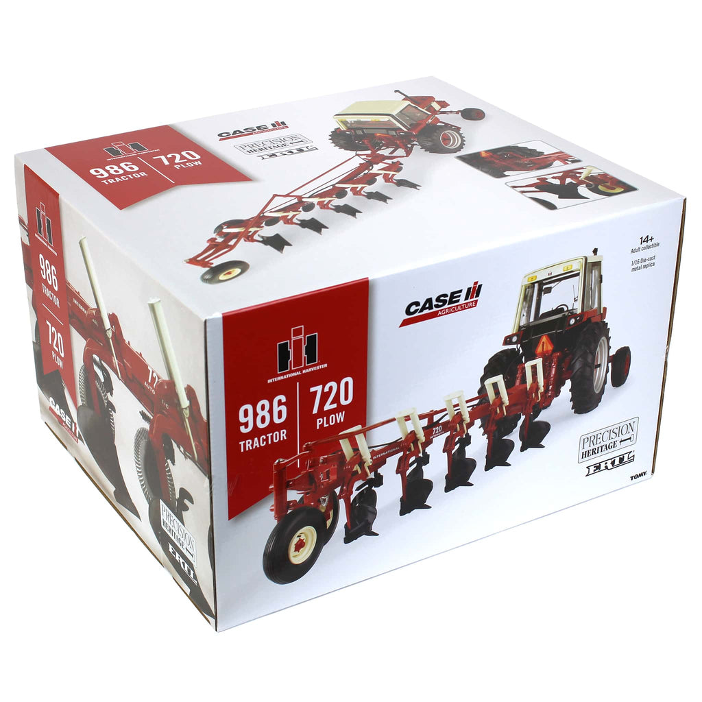 International Harvester 986 w/ Cab & 720 Plow (Precision Heritage Series) Diecast 1:16 Scale Model - ERTL ZFN44309