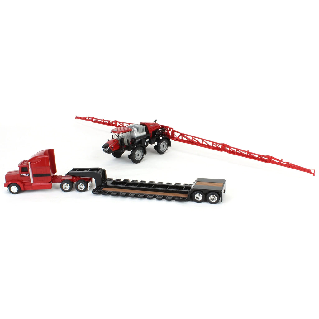 Case IH Patriot 4350 Sprayer & Semi w/ Lowboy Trailer Diecast 1:64 Scale Model - ERTL ZFN44379