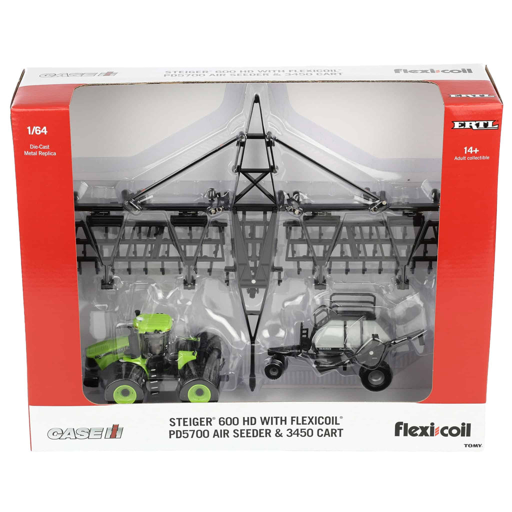 GREEN CHASE Case IH Steiger 600 HD Tractor w/ Flexi-Coil PD5700 Air Se ...