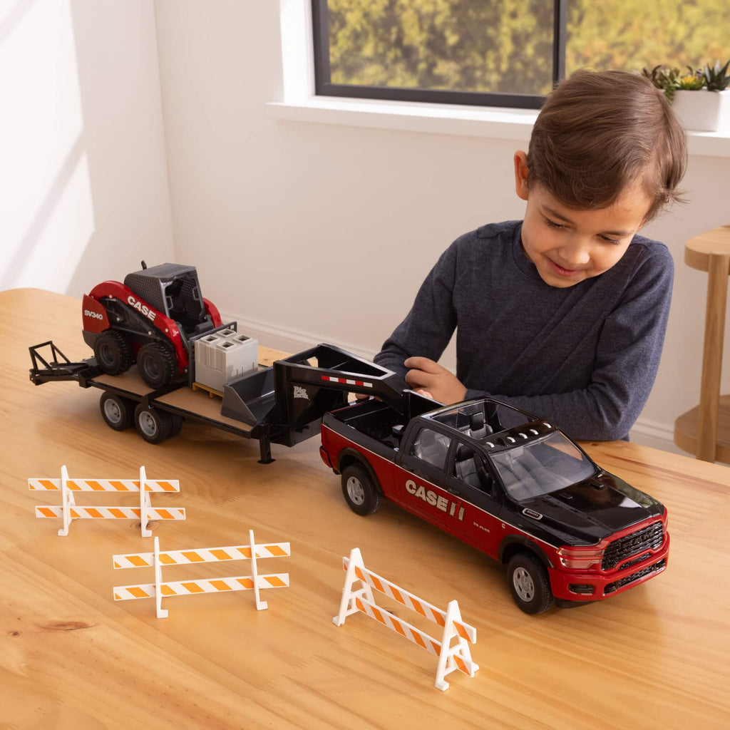 Case IH Ram Pickup Truck w/ Case SV340 Skid Loader (Big Farm) 1:16 Scale Model - ERTL ZFN47638