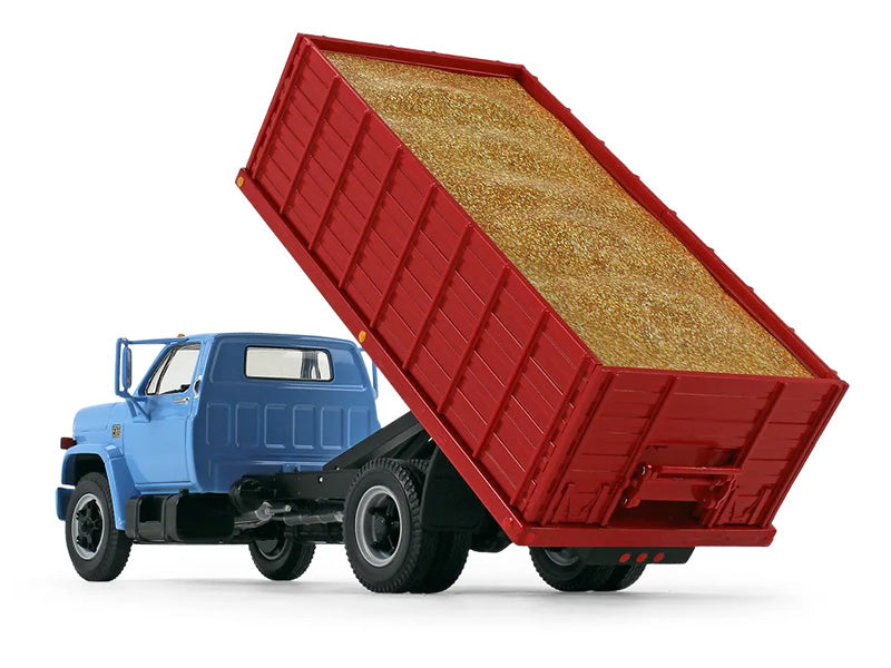 1970s Chevrolet® C65 Grain Truck Baby Blue and Red w/ Corn Load Diecast 1:34 Scale Model - First Gear 10-4252