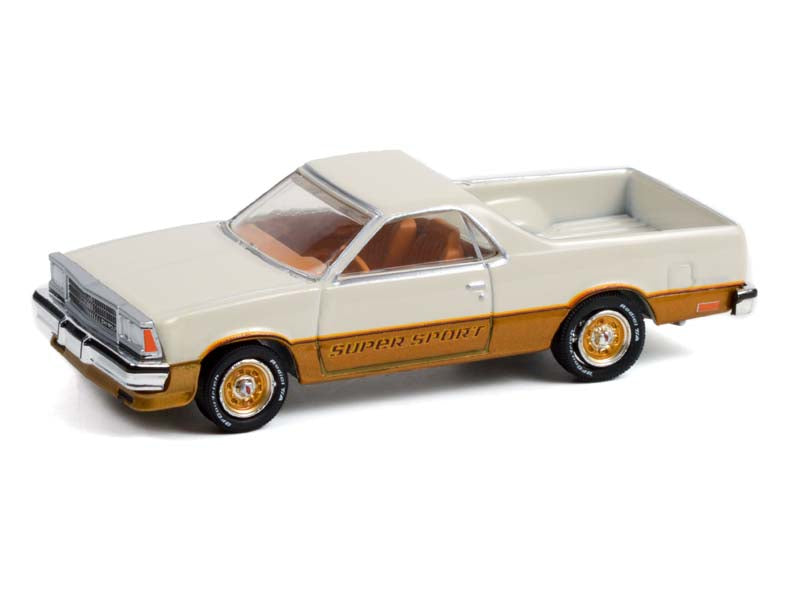 CHASE 1980 Chevrolet El Camino SS - White and Gold (GreenLight Muscle) Series 26 Diecast 1:64 Scale Model - Greenlight 13310C
