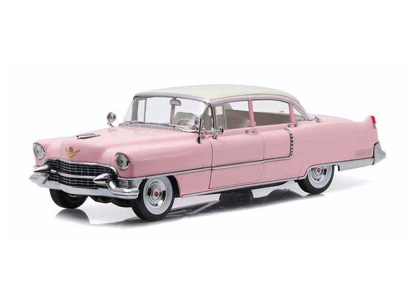 1955 Cadillac Fleetwood Series 60 - Pink w/ White Roof Diecast 1:18 Scale Model - Greenlight 13648