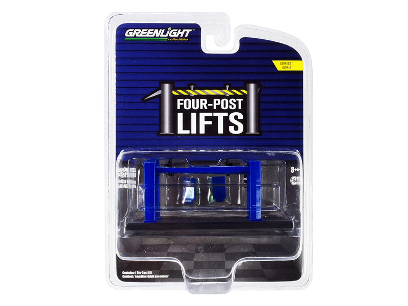 CHASE Auto Body Shop (Four-Post Lifts) Series 1 Blue 1:64 Scale Model Accessories - Greenlight 16100A