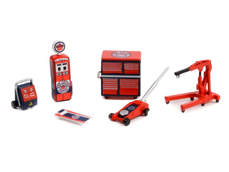 Auto Body Shop - Red Crown Gasoline (Shop Tool Accessories) Series 5 Diecast 1:64 Scale Models - Greenlight 16140C