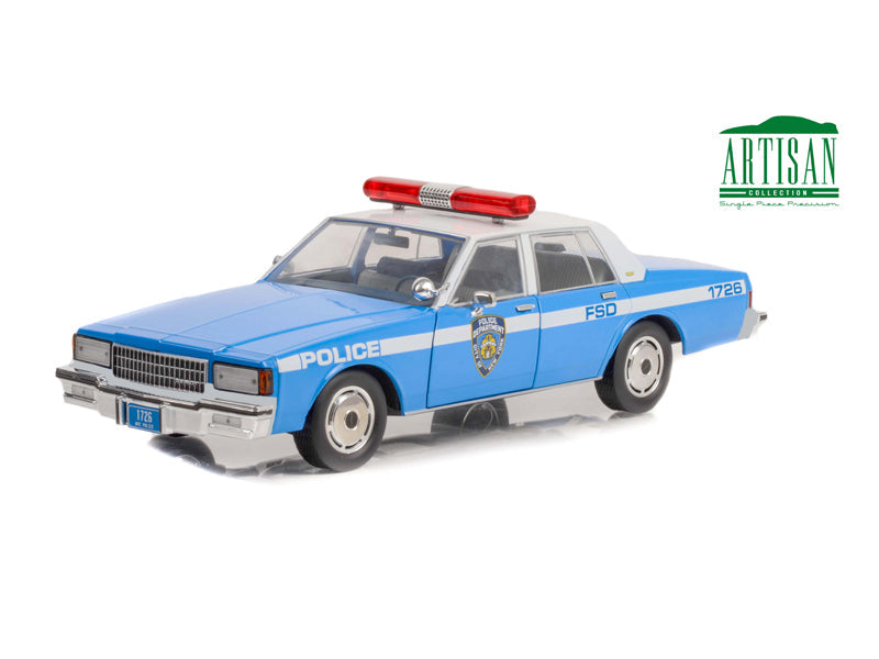 1990 Chevrolet Caprice - New York City Police Dept (NYPD) "Artisan Collection" 1:18 Scale Diecast Model - Greenlight 19106