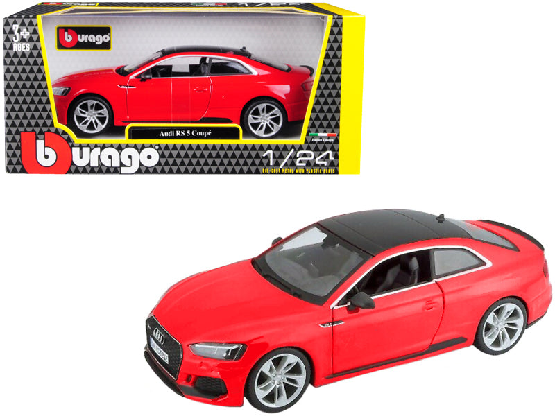 Audi RS 5 Coupe Red with Black Top 1:24 Diecast Model Car - Bburago - 21090RD