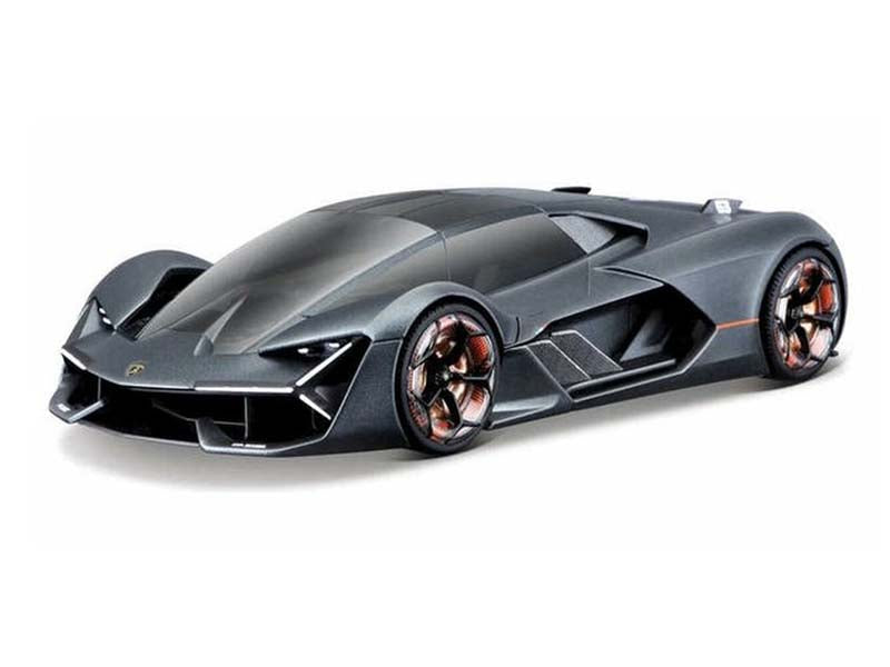 Lamborghini Terzo Millennio Dark Gray Metallic w/ Black Top and Carbon Accents Diecast 1:24 Model Car - Bburago 21094GRY