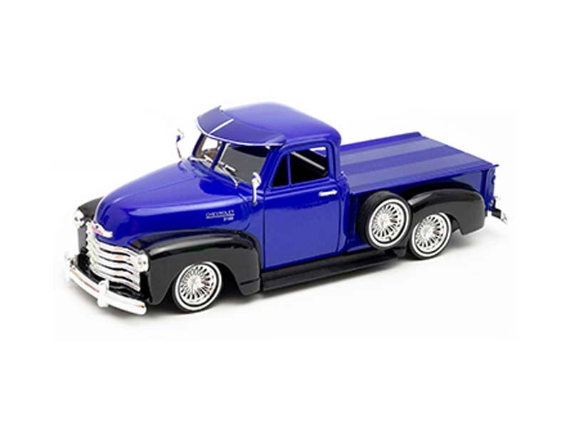 1953 Chevrolet 3100 Pickup Truck - Blue and Black (Low Rider Collection) Diecast 1:24 Scale Model - Welly 22087LRBL