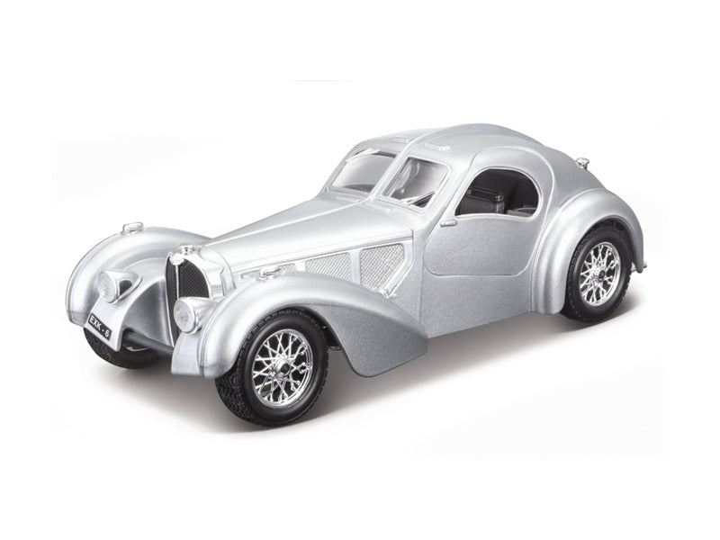 Bugatti Atlantic RHD Silver Metallic 1:24 Diecast Model Car - Bburago 22092SIL