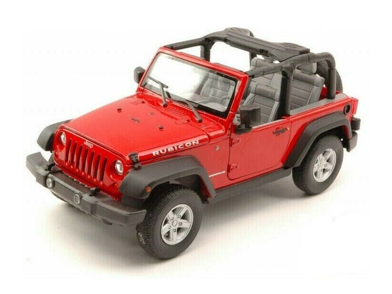 2007 Jeep Wrangler Red Diecast 1:24 Scale Model - Welly 22489RD