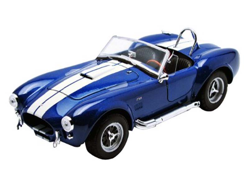 1965 Shelby Cobra 427 S/C Blue w/ White Stripes (NEX) Diecast 1:24 Scale Models - Welly 24002BL