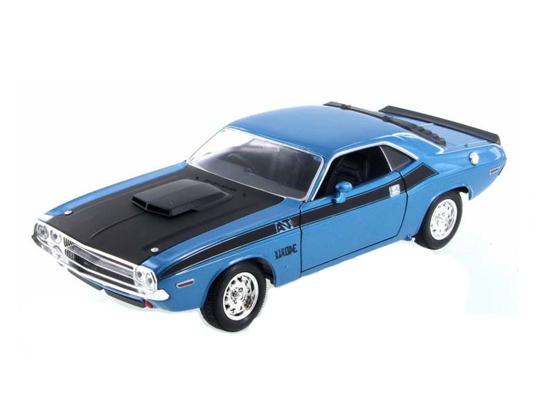 1970 Dodge Challenger T/A Blue Diecast 1:24 Scale Model Car - Welly 24029BL