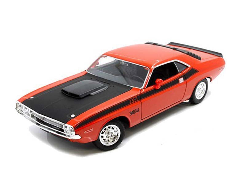1970 Dodge Challenger T/A Orange Diecast 1:24 Scale Model Car - Welly 24029OR