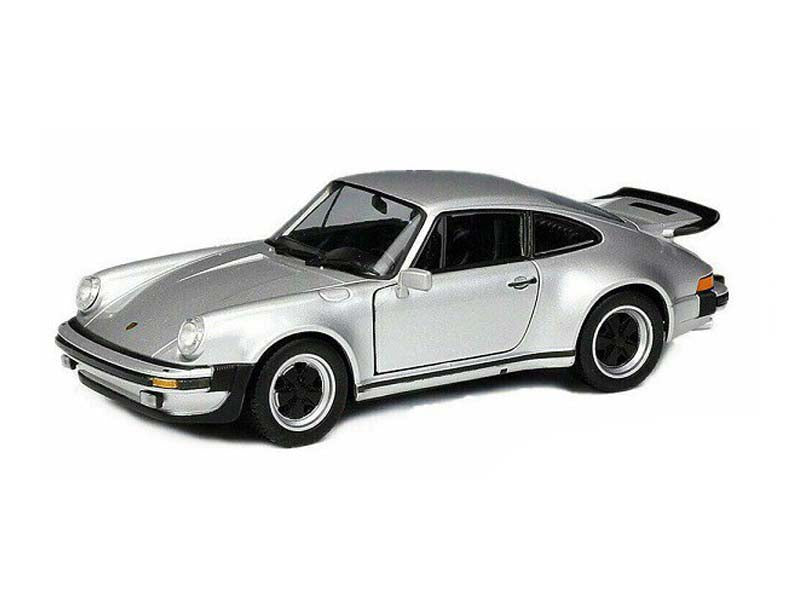 1974 Porsche 911 Turbo 3.0 Silver Diecast 1:24 Scale Model Car - Welly 24043SIL