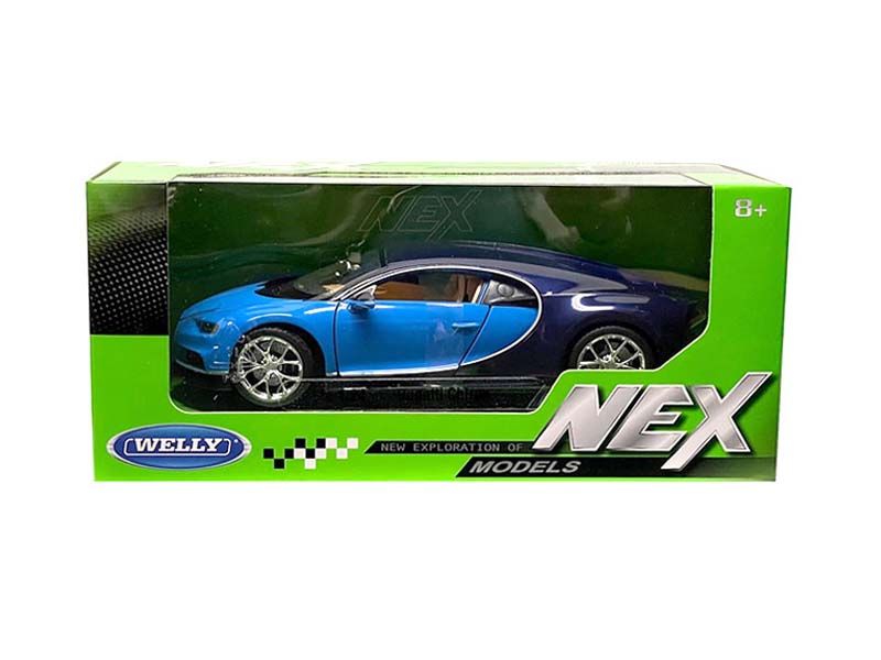Bugatti Chiron - Blue (NEX) Diecast 1:24 Scale Model Car - Welly 24077BL