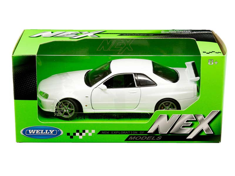 Nissan Skyline GT-R R34 RHD White (NEX) Diecast 1:24 Scale Models - Welly 24108WH