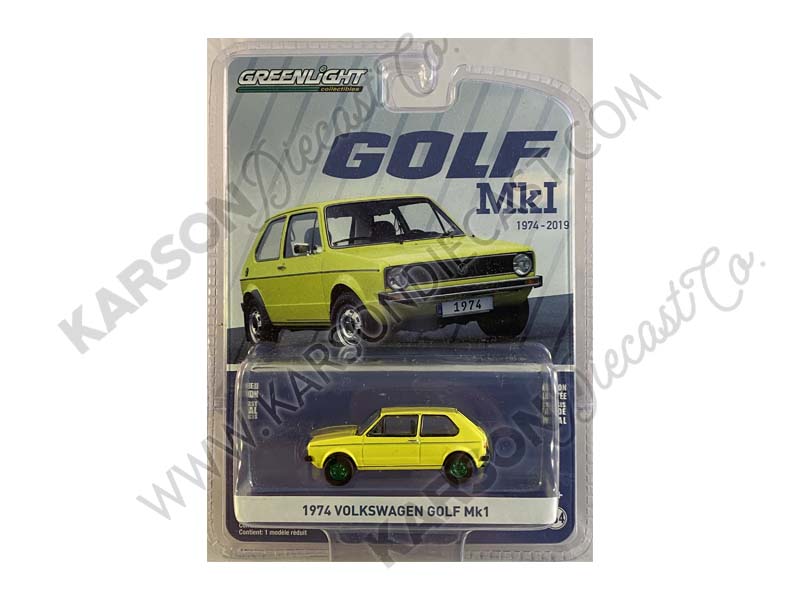 CHASE 1974 Volkswagen Golf Mk1 Yellow "Volkswagen Golf 45th Anniversary" "Anniversary Collection" Series 9 Diecast 1:64 Model - Greenlight 28000C