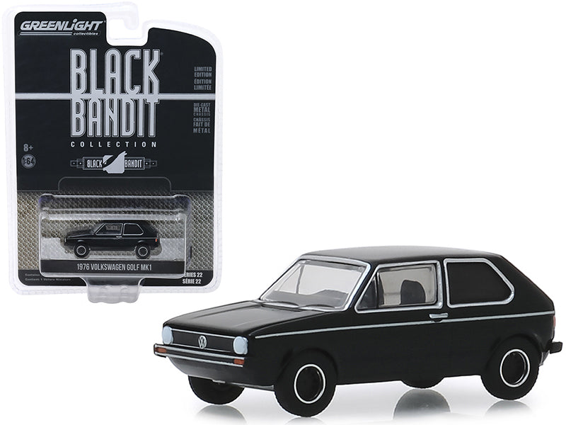 1976 Volkswagen Golf Mk1 "Black Bandit" Series 22 1/64 Diecast Model Car - Greenlight - 28010C