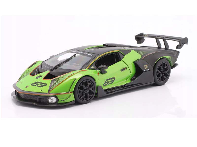 Lamborghini Essenza SCV12 - Green and Matte Black Two-tone Diecast 1:24 Scale Model - Bburago 28017GRN
