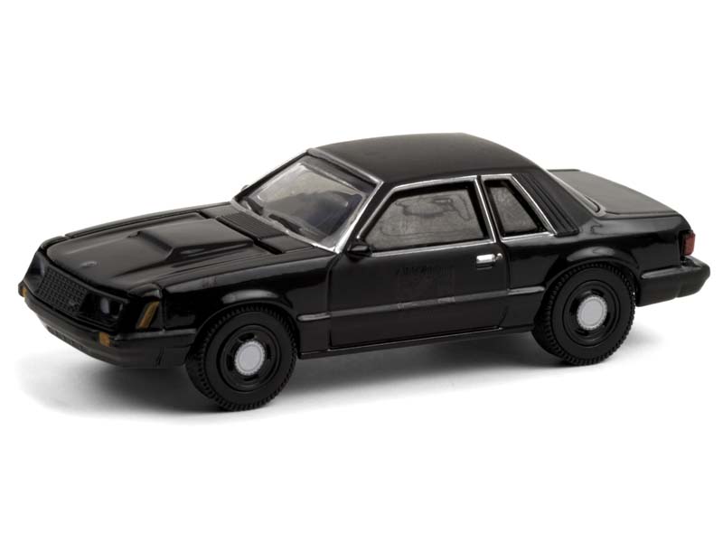 1982 Ford Mustang SSP Police (Black Bandit) Series 24 Diecast 1:64 Model Car - Greenlight 28050B