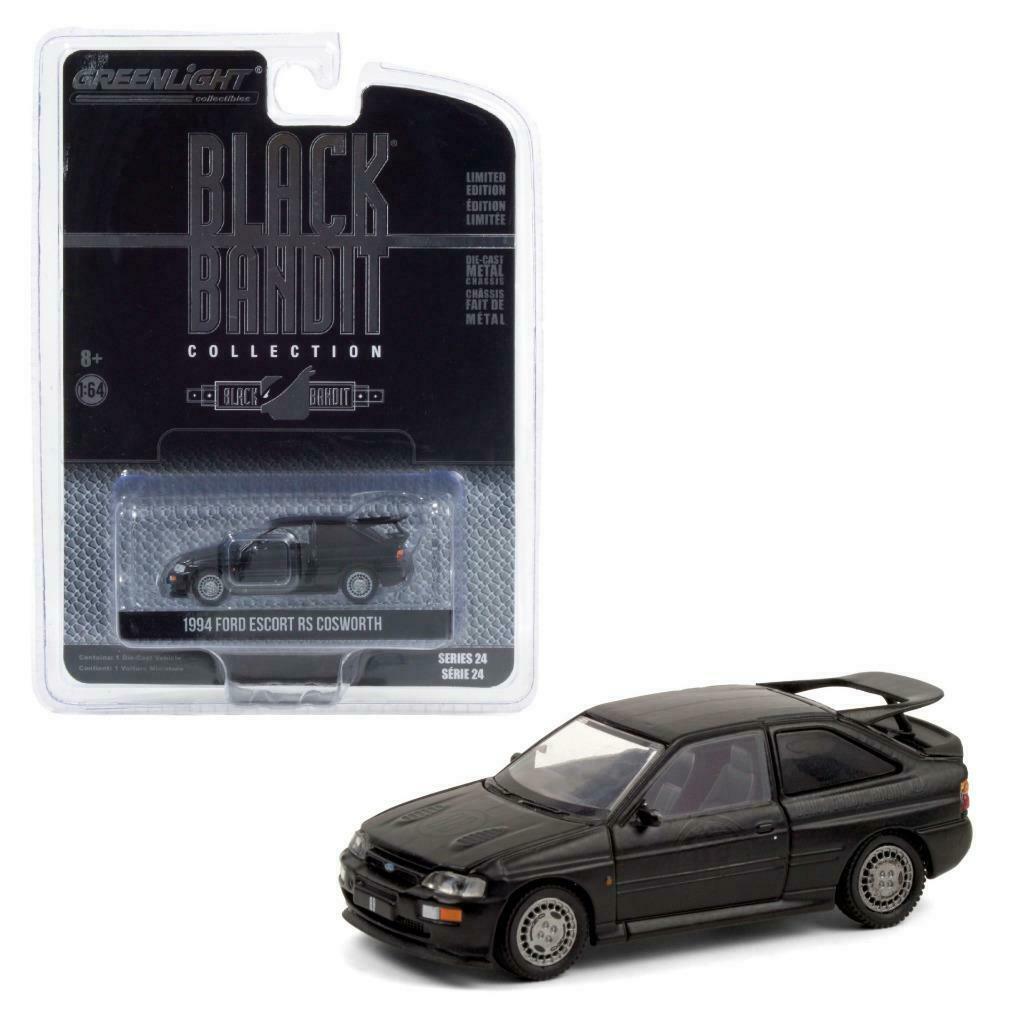 1994 Ford Escort RS Cosworth - (Black Bandit) Series 24 Diecast 1:64 Scale Model Car - Greenlight 28050D