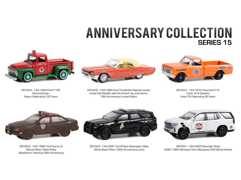 (Anniversary Collection) Series 15 SET OF 6 Diecast 1:64 Scale Model - Greenlight 28120