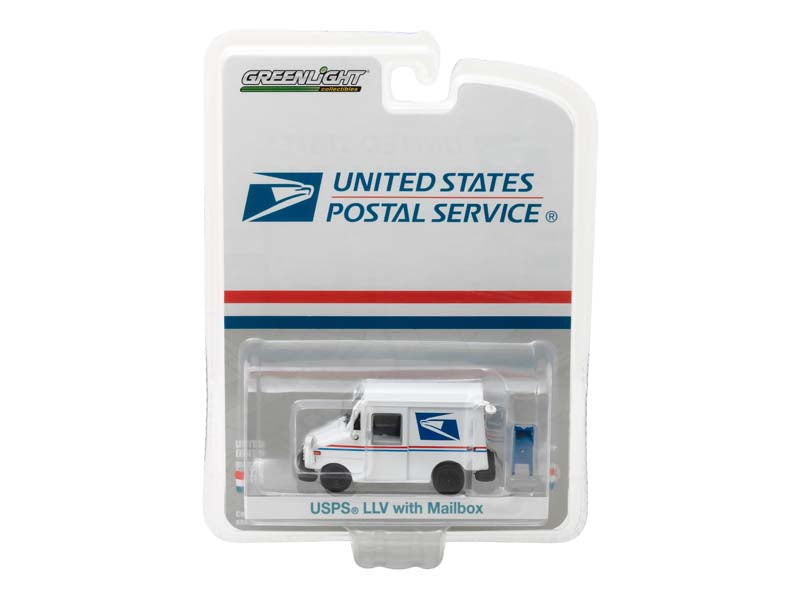 CHASE United States Postal Service - USPS Long Life Postal Mail Delivery Vehicle w/ Mailbox (Hobby Exclusive) Diecast 1:64 Model - Greenlight 29888