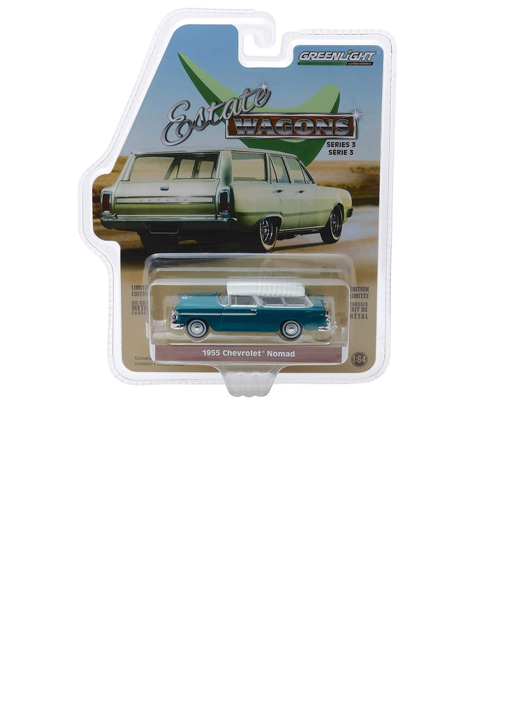 1955 Chevrolet Nomad Regal Turquoise  "Estate Wagons" Series 3 1:64 Diecast Model Car - Greenlight - 29950A