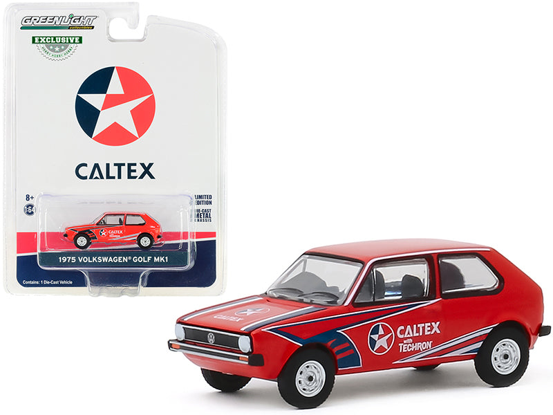 1975 Volkswagen Golf MK1 Model Red "Caltex with Techron" "Hobby Exclusive" 1:64 Diecast - Greenlight 30132