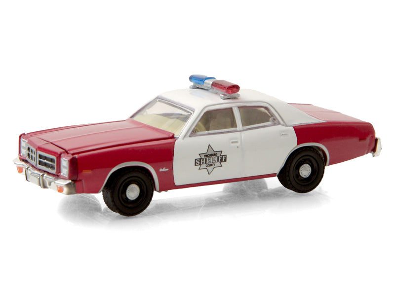 1977 Dodge Monaco - Finchburg County Sheriff Red and White (Hobby Exclusive) Diecast 1:64 Scale Model Car - Greenlight 30203