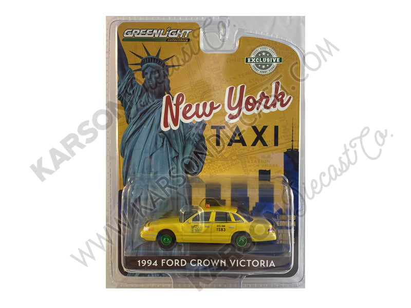CHASE 1994 Ford Crown Victoria Yellow "NYC Taxi" (New York City) "Hobby Exclusive" 1:64 Diecast Model Car - Greenlight 30206