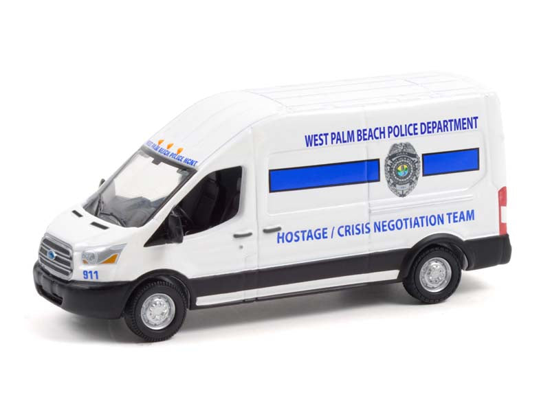 2020 Ford Transit LWB High Roof - West Palm Beach, Florida Police Department "Hobby Exclusive" 1:64 Diecast Model Car - Greenlight 30261