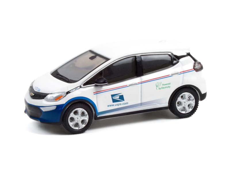 CHASE 2017 Chevrolet Bolt - United States Postal Service (USPS) Powered by Electricity (Hobby Exclusive) Diecast 1:64 Scale Model - Greenlight 30263