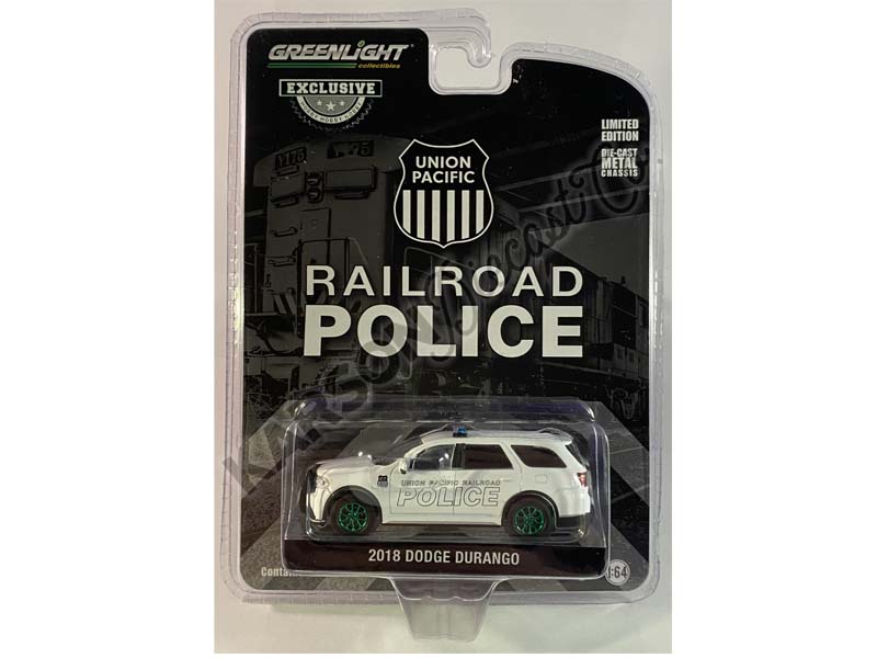 CHASE 2018 Dodge Durango - Union Pacific Railroad Police (Hobby Exclusive) Diecast 1:64 Scale Model - Greenlight 30268