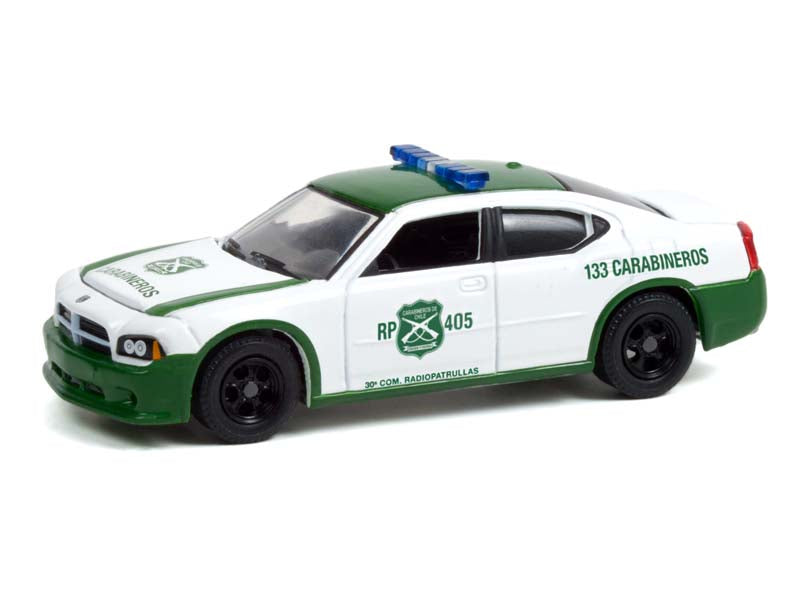 2006 Dodge Charger Police Carabineros de Chile - White and Green (Hobby Exclusive) Diecast 1:64 Scale Model - Greenlight 30270