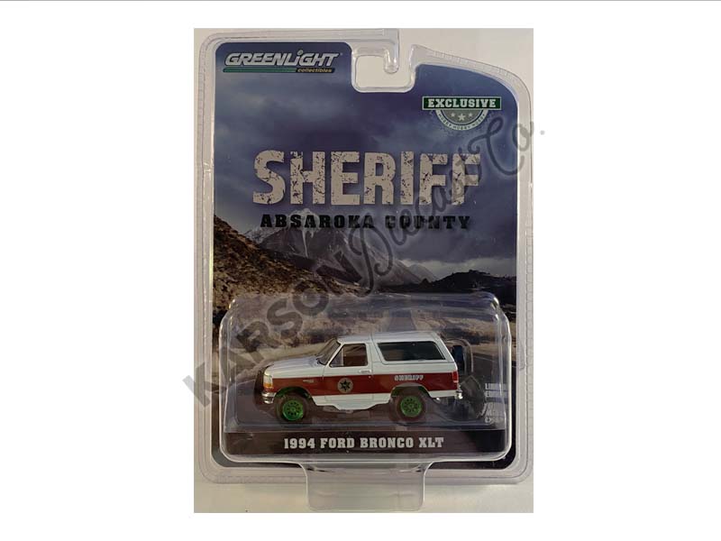 CHASE 1994 Ford Bronco XLT - Absaroka County Sheriff's Department (Hobby Exclusive) Diecast 1:64 Model Car - Greenlight 30276