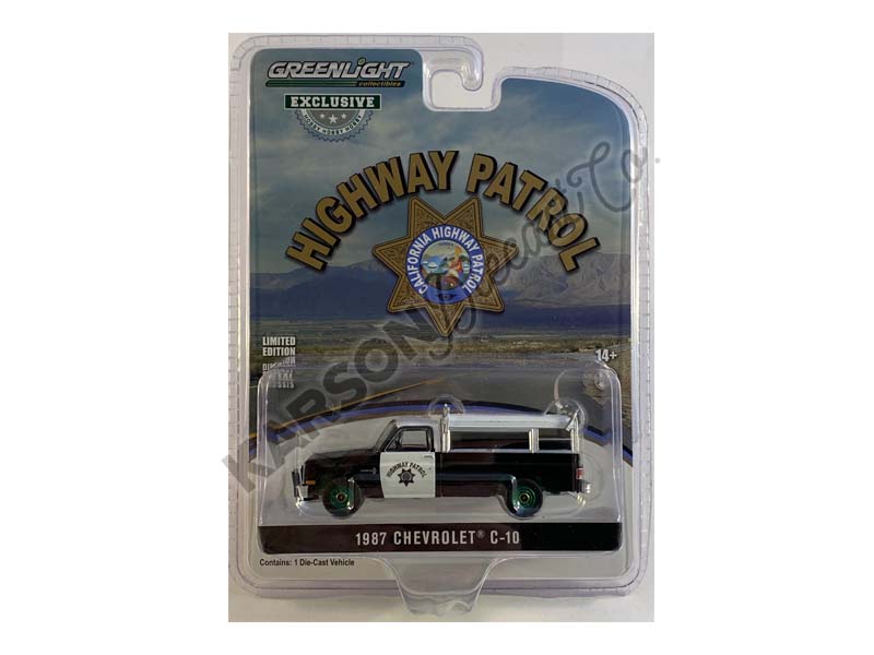 CHASE 1987 Chevrolet C-10 - California Highway Patrol (Hobby Exclusive) Diecast 1:64 Scale Model - Greenlight 30294