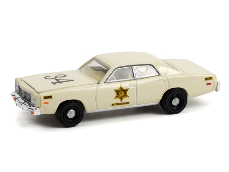 CHASE 1977 Plymouth Fury - Riverton Sheriff #34 (Hobby Exclusive) Diecast 1:64 Scale Model Car - Greenlight 30316