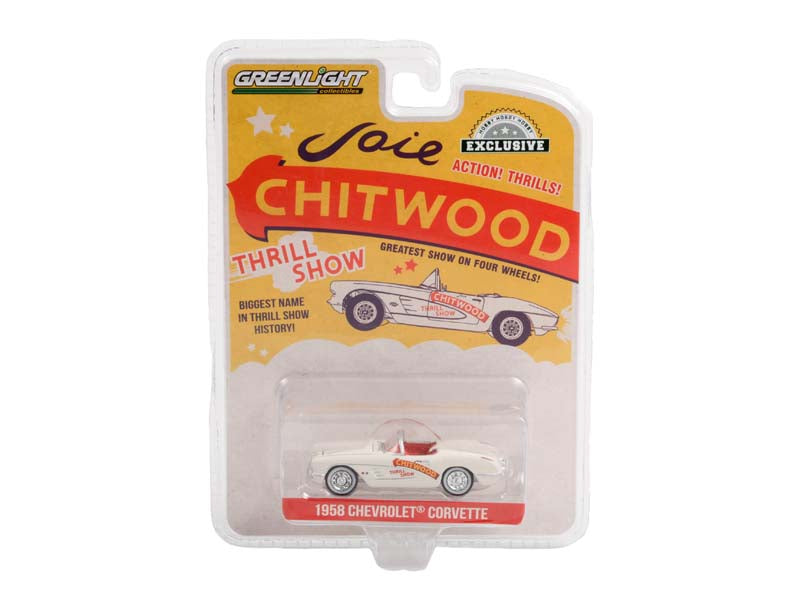 1958 Chevrolet Corvette - Joie Chitwood Thrill Show (Hobby Exclusive) Diecast 1:64 Scale Model - Greenlight 30330